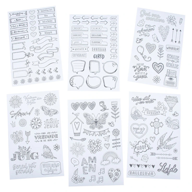 Colouring Bible Journaling Stickers Afrikaans (6 sheets) (STC006) (2).webp