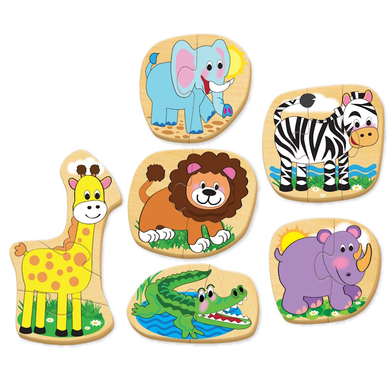 Wild Animals Smart Starter Wooden Puzzle (2 / 3 pieces)