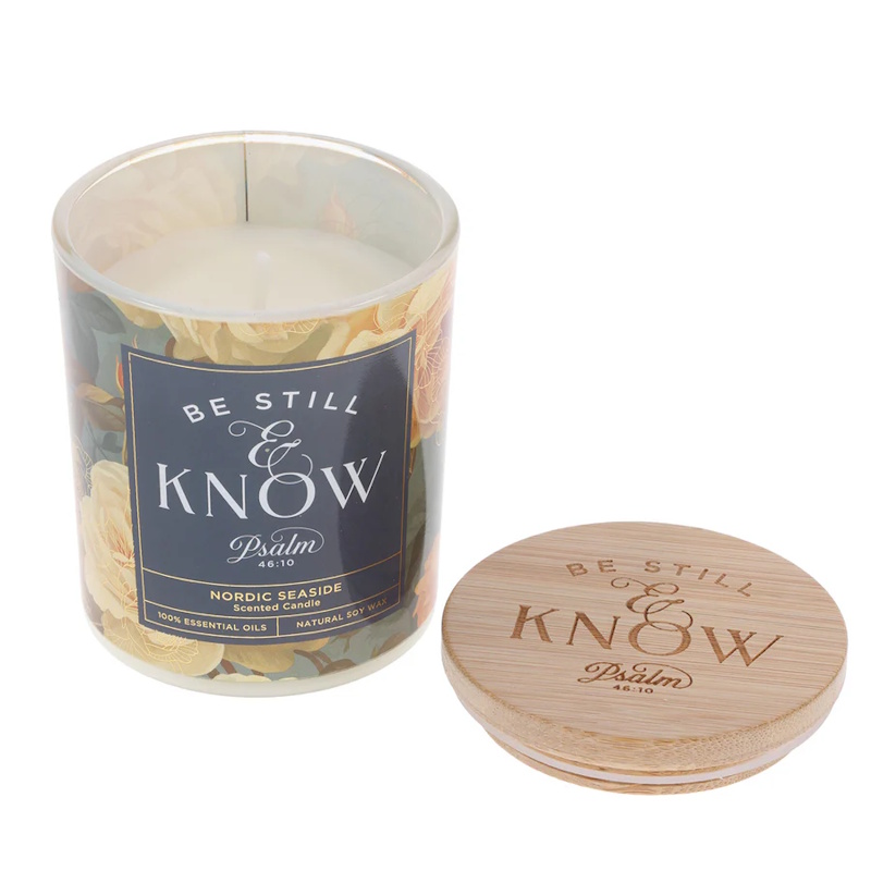 Be Still and Know Nordic Seaside Scented Candle with Bamboo Lid (CDL027)