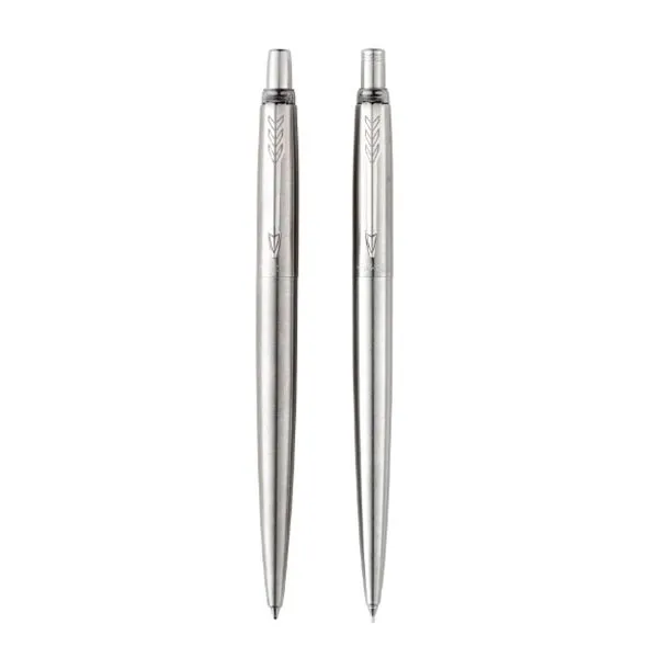 Parker Jotter Ball Pen & Pencil Gift Box Medium Nib Black (chrome)