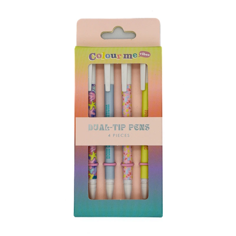Colour Me Vibes Novelty Dual Tip Pen Set (4) (8339)