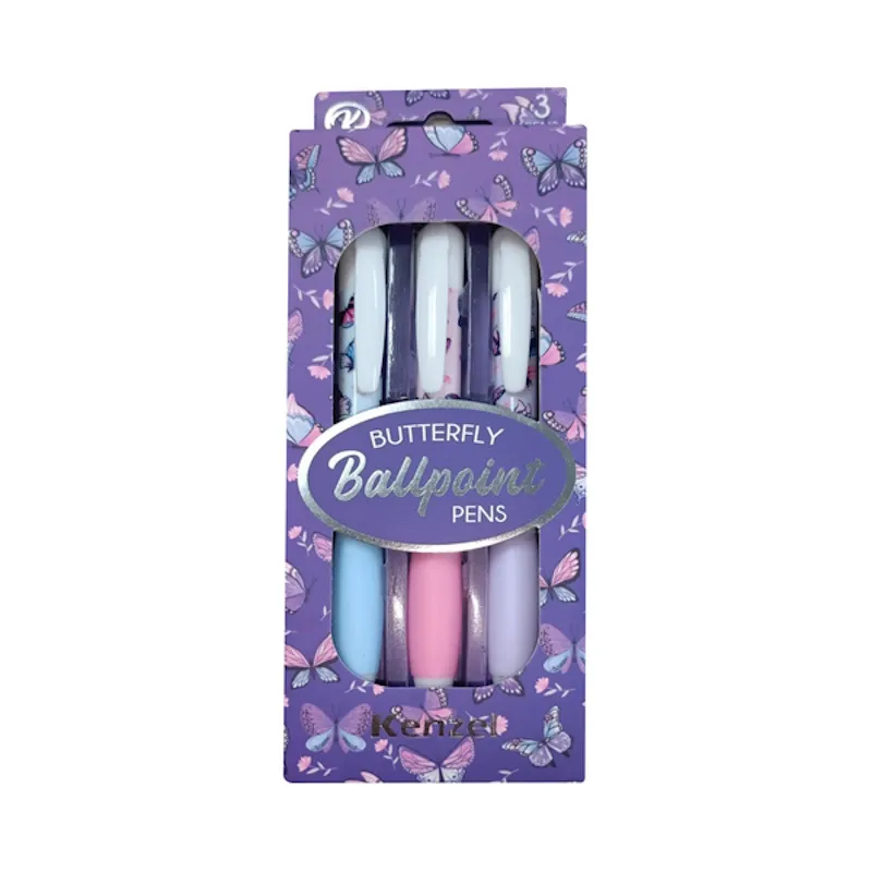 Kenzel Butterfly Ballpoint Pen Set (3) (BPF25303)