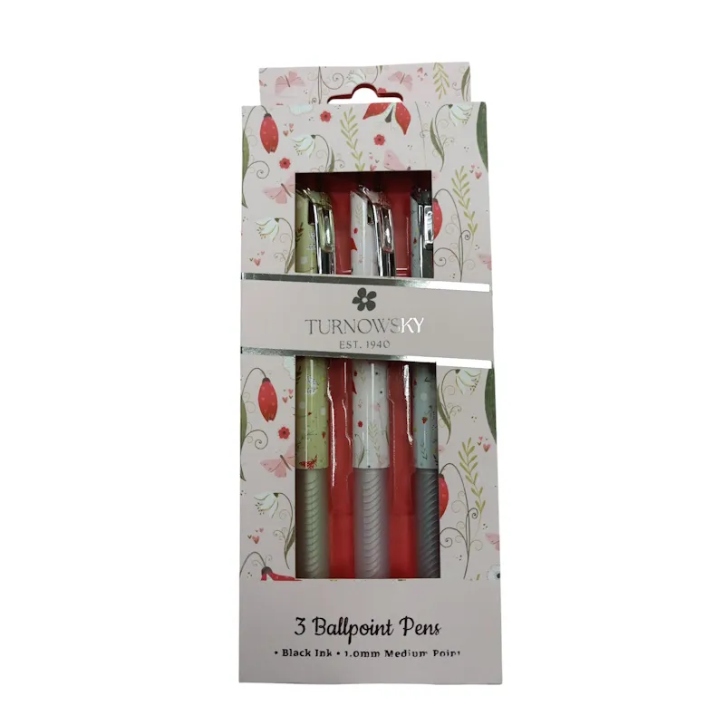 Turnowsky Floral Butterfly Pen Set (3) (TPS2502)