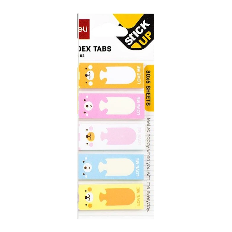 Deli Stick Up Index Tabs Paper 45 x 15mm (5 x 30) (A640c)