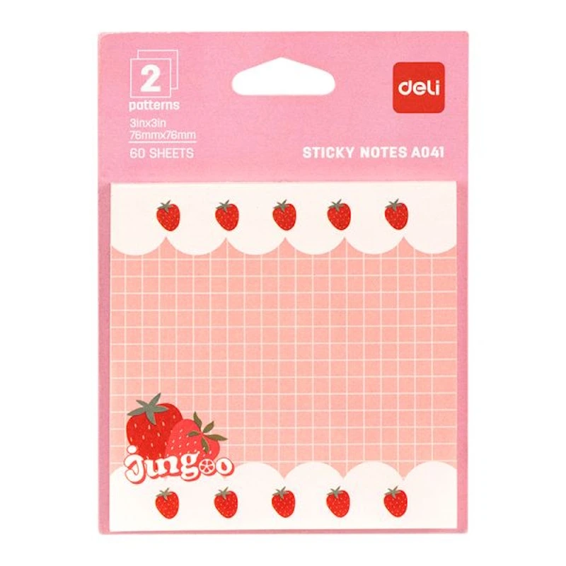 Deli Jungoo Sticky Notes 2 patterns 76 x 76mm (60) (A041a)