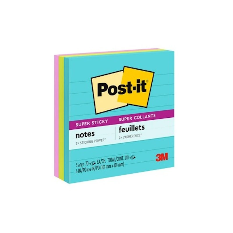 3M Post-it Lined Notes Miami Collection 100mm x 100mm