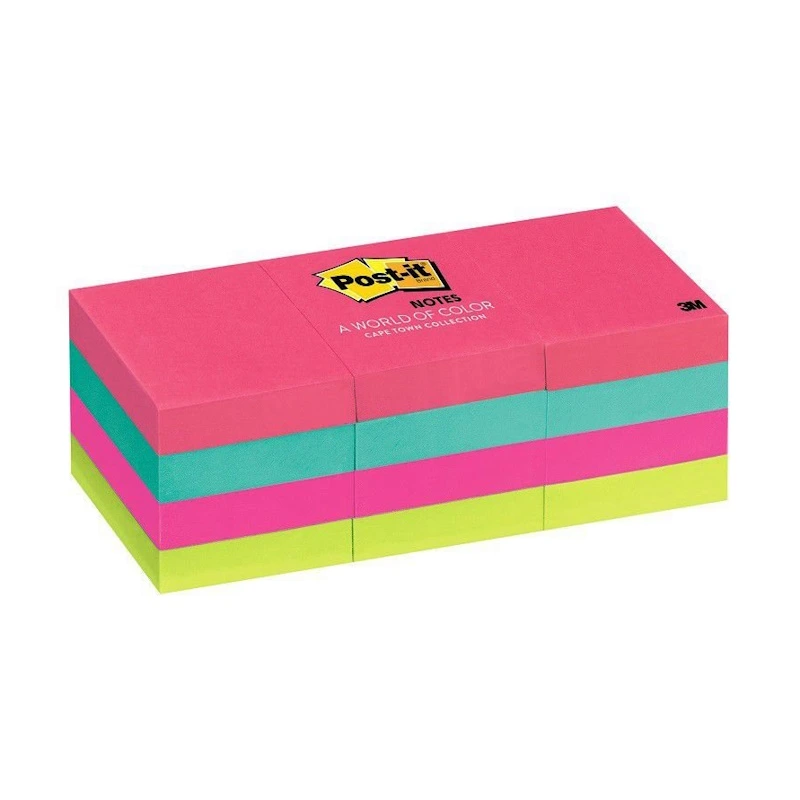 3M Post-it Notes 34.9mm x 47.6mm (Cape Town colours) (12 x 100)