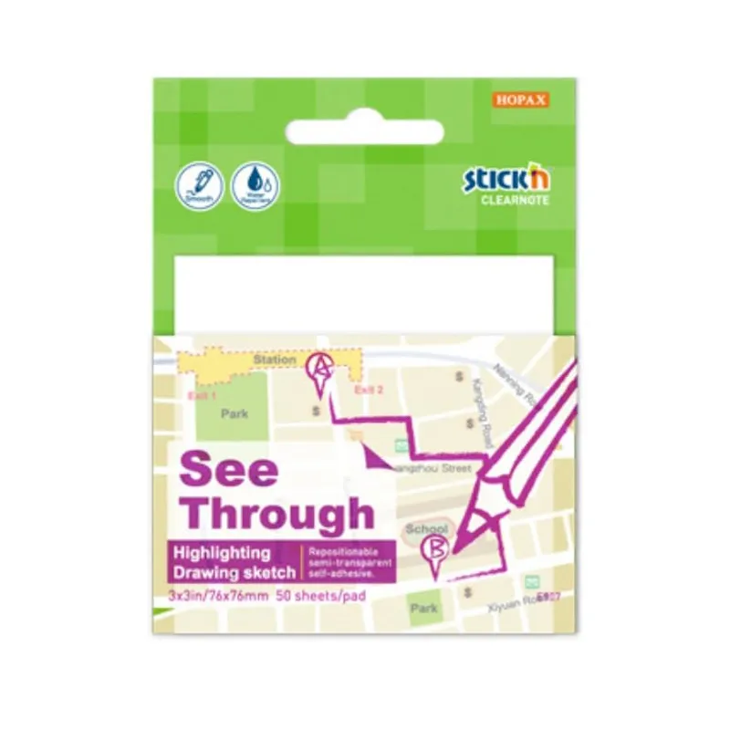 Stick'n Note Clear Notes 76mm x 76mm