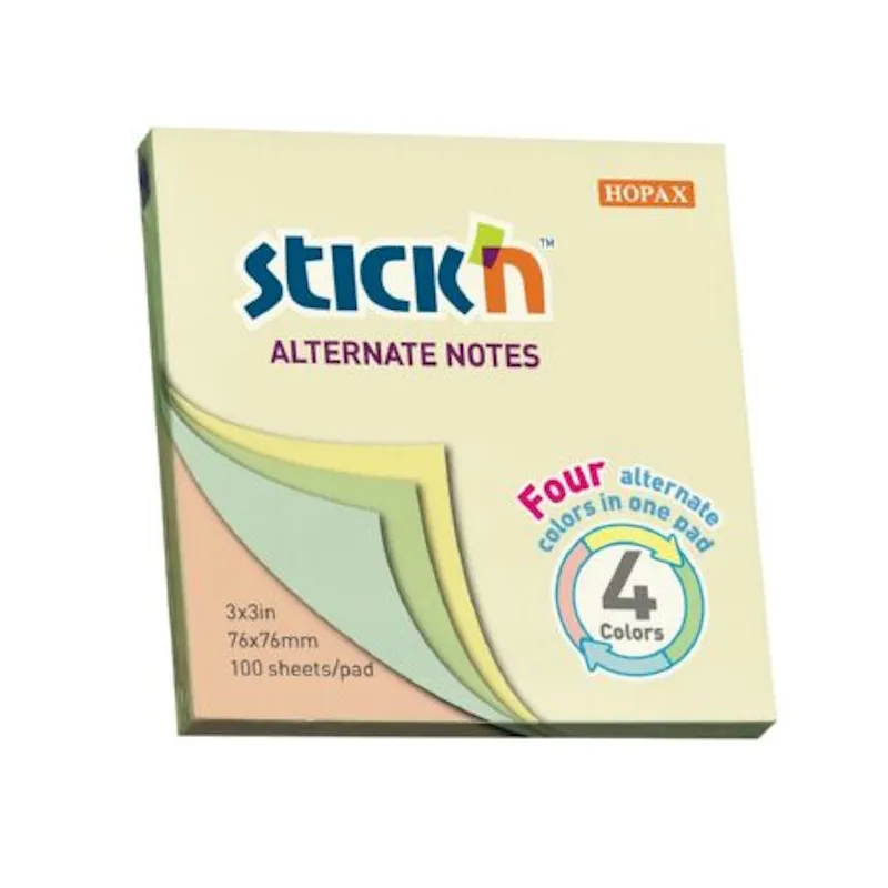 Stick'n Pastel Pad 4 Colours per Pad 76mm x 76mm