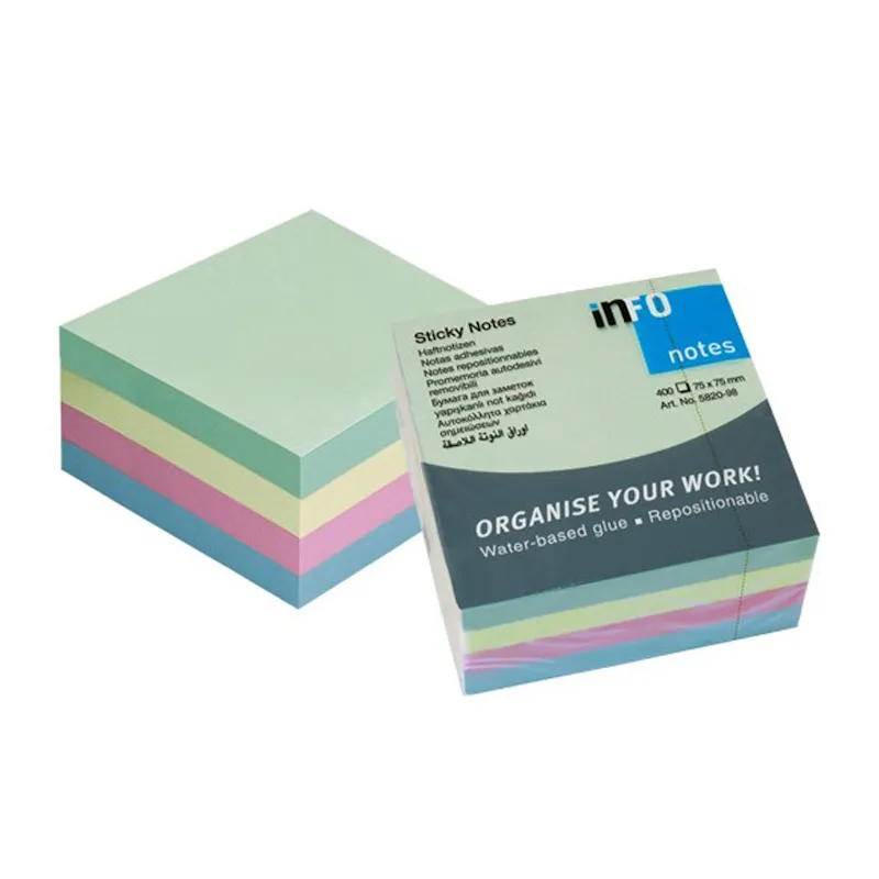 Info Notes Pastel Cube 75mm x 75mm (400)
