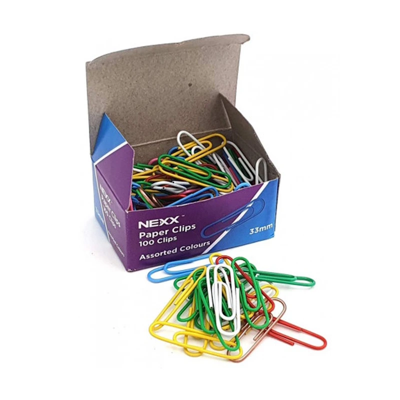 Nexx Coloured Paper Clips 33mm (100)
