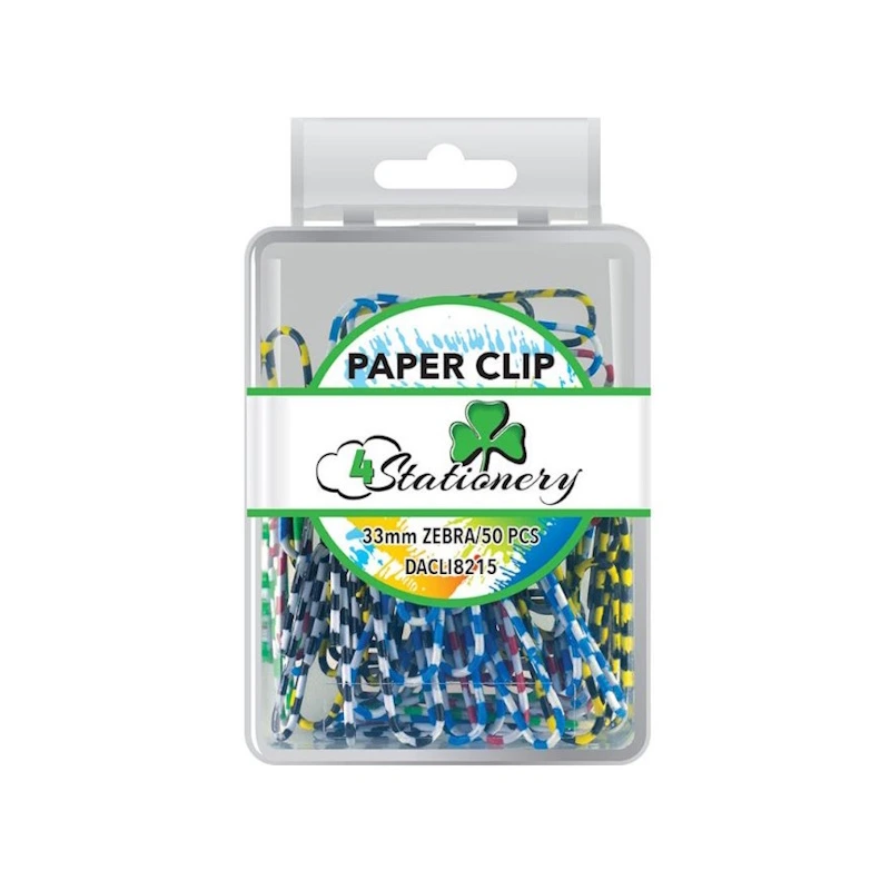 Trefoil Zebra Paper Clips 33mm (50)