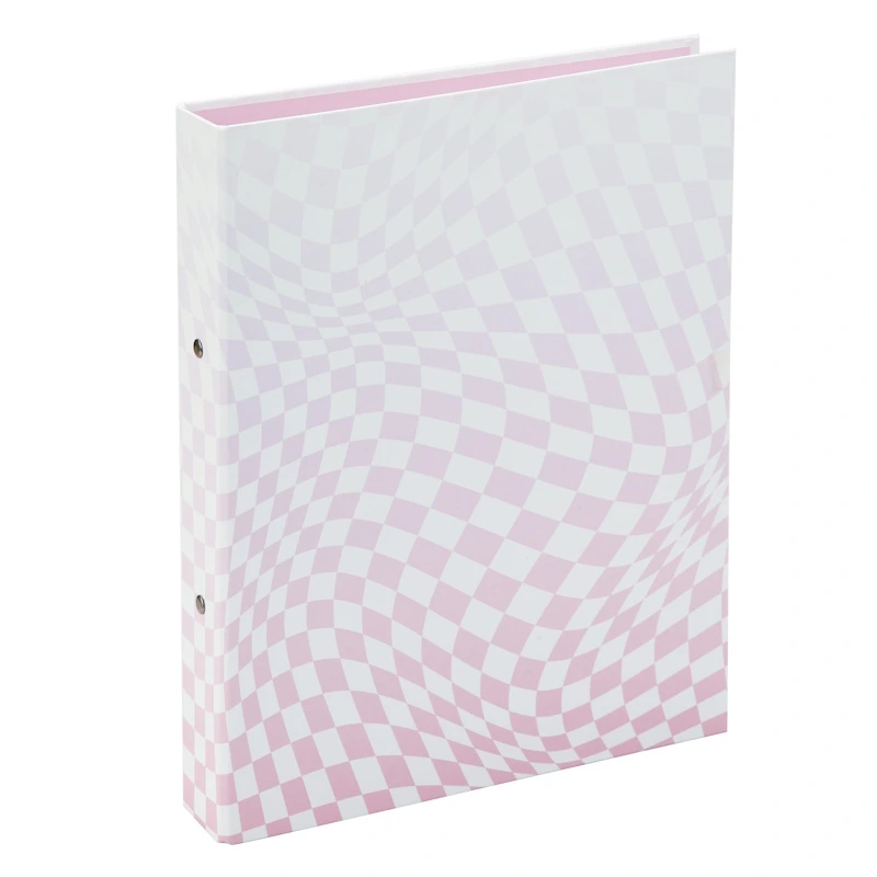 Colour Me Vibes 2 O-Ring Binder Board File 25mm (pink check) (8056)