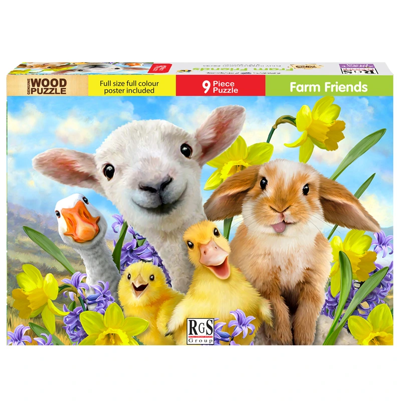 Farm Friends Wooden Puzzle (9 pieces)