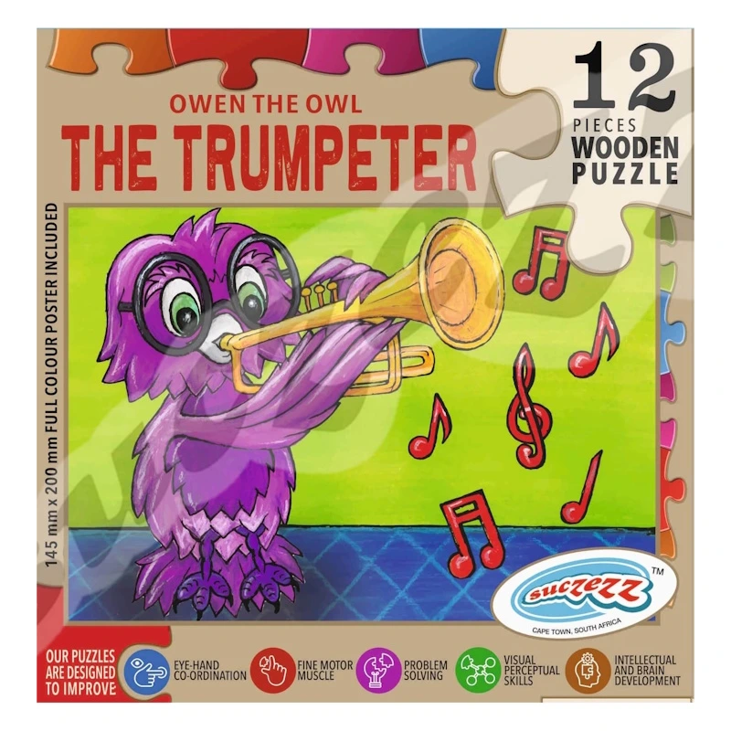 Owen the Owl the Trumpeter Wooden Puzzle (12 piece)