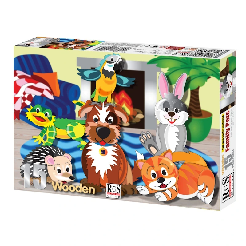 Family Pets Wooden Puzzle (15 pieces)