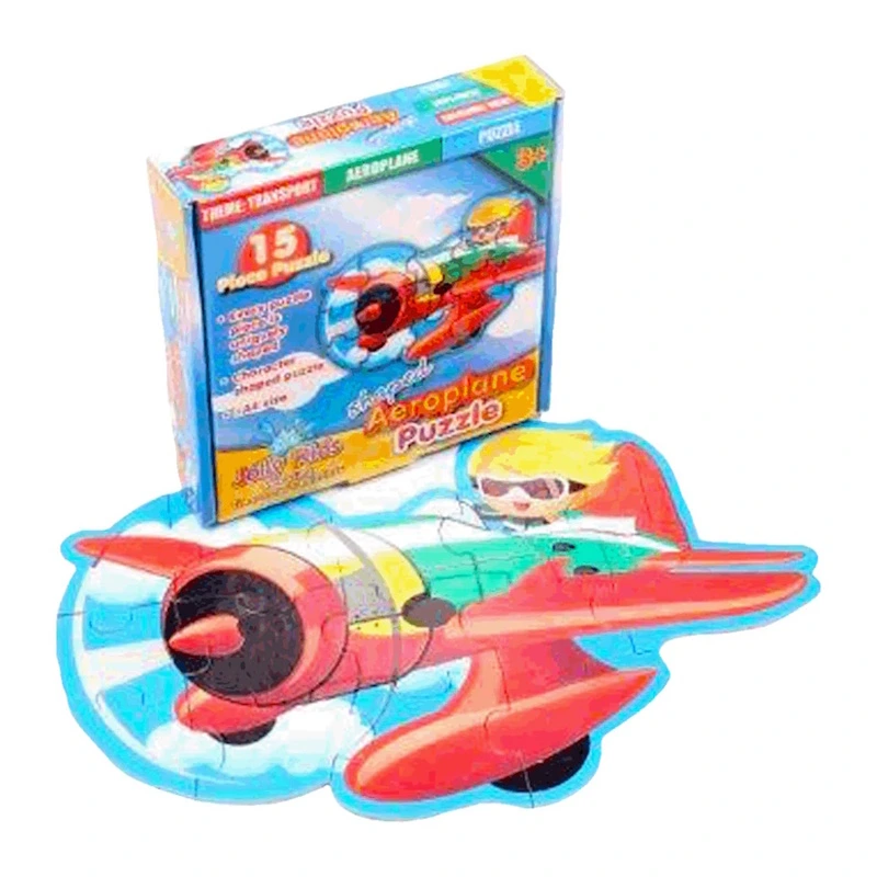 Jolly Kids Shaped Cardboard Puzzle Aeroplane (15 piece)