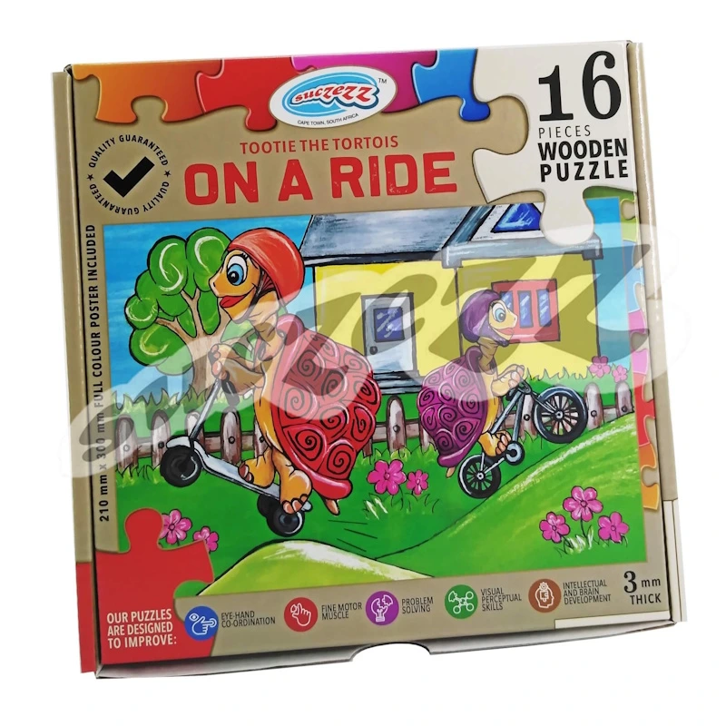 Tootie The Tortoise On a Ride Wooden Puzzle (16 piece)