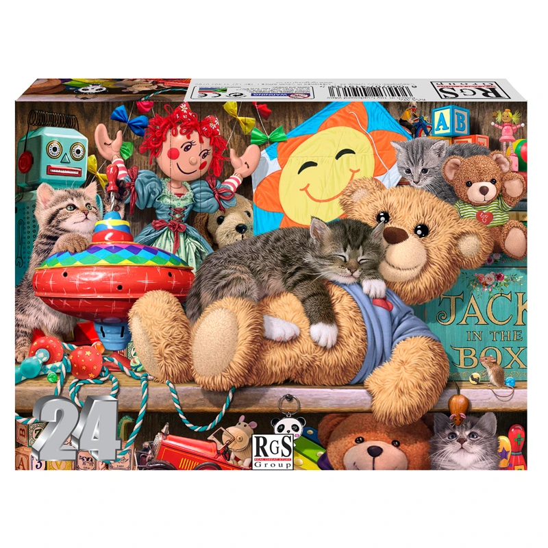 Kitten in Toy Cupboard Cardboard Puzzle (24 pieces)