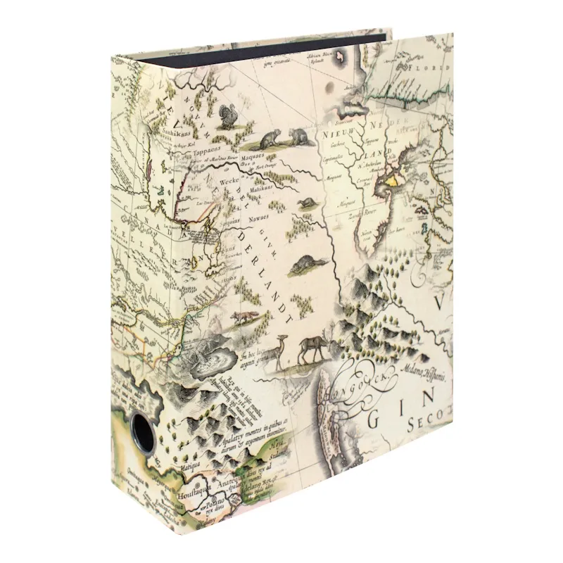 Treeline Designer Lever Arch File (burgundy - cream map)