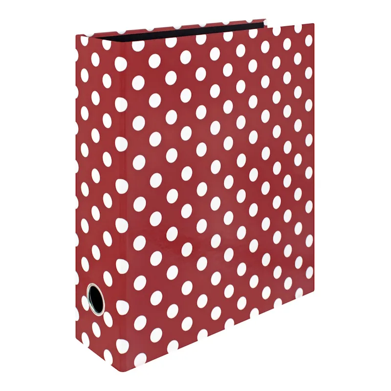 Treeline Designer Lever Arch File (burgundy - white polka)