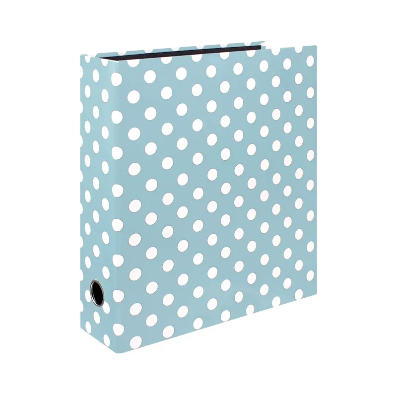 Treeline Designer Lever Arch File (teal - white polka)