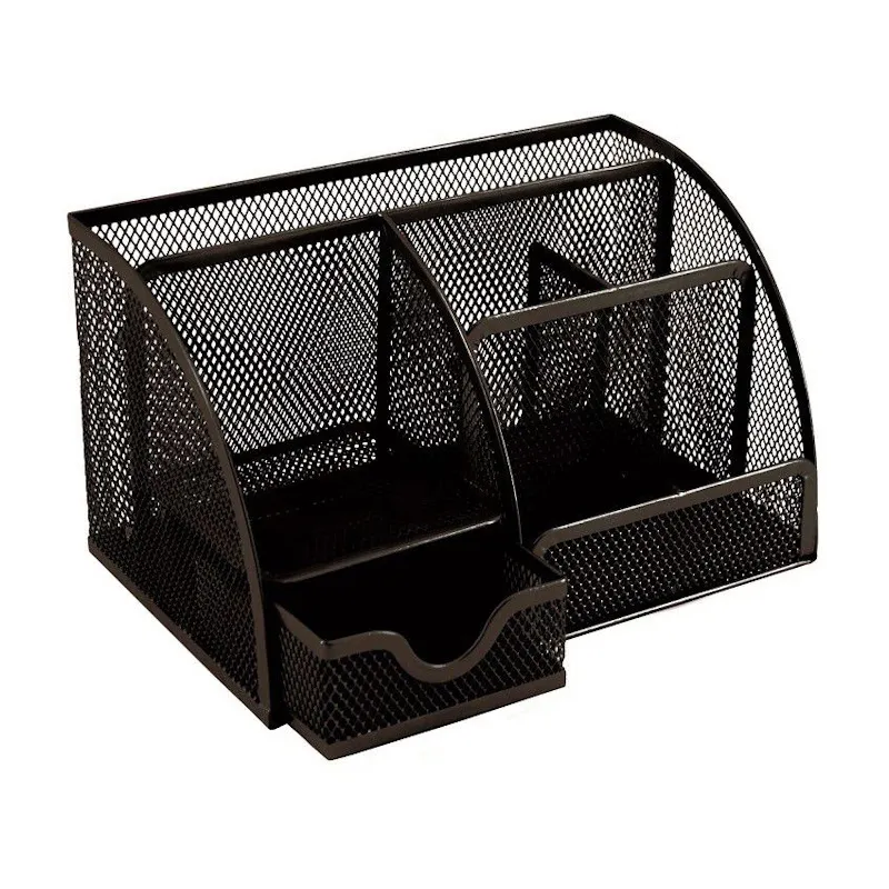 SDS Mesh Clip, Pen & Memo Holder with Drawer M810 (black)