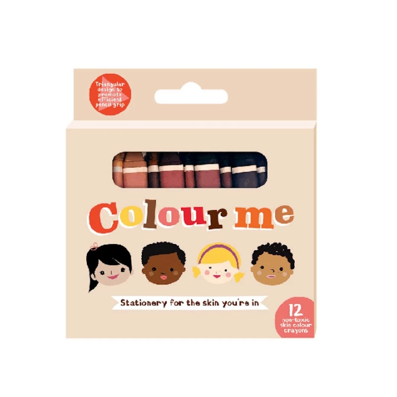 Colour Me Wax Crayons Triangular Grip Skin Tones (12)