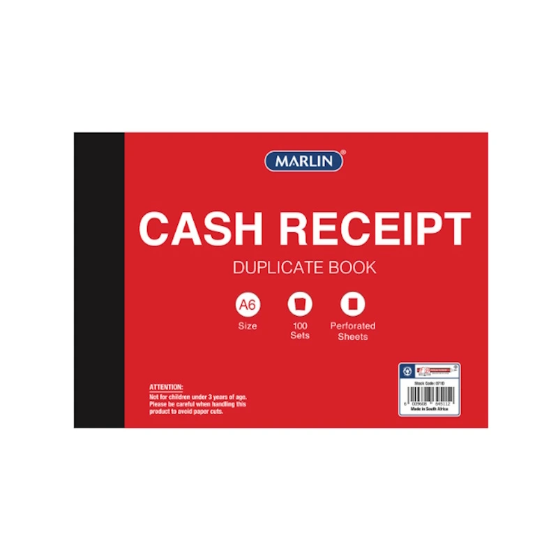 Marlin Duplicate Cash Receipt Book A6 (100)