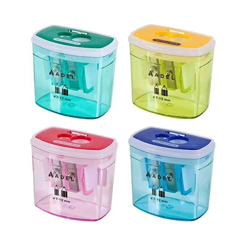 Adel 2 Hole Sharpener with Auto Lock Container