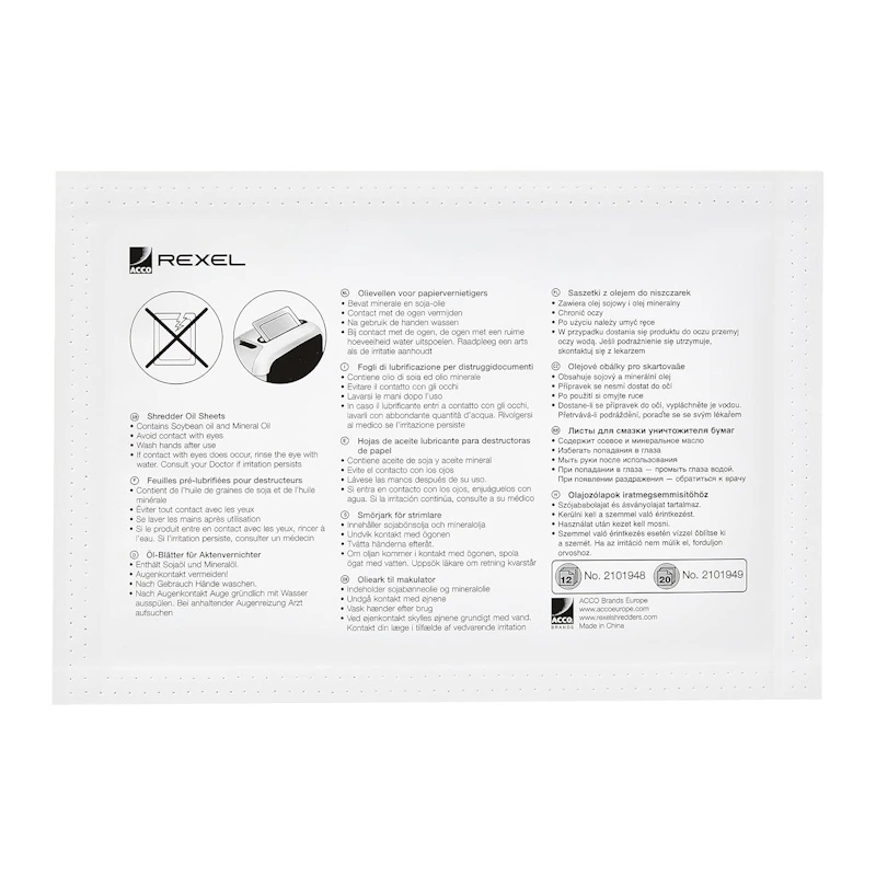 Rexel Shredder Oil Sheets (each)