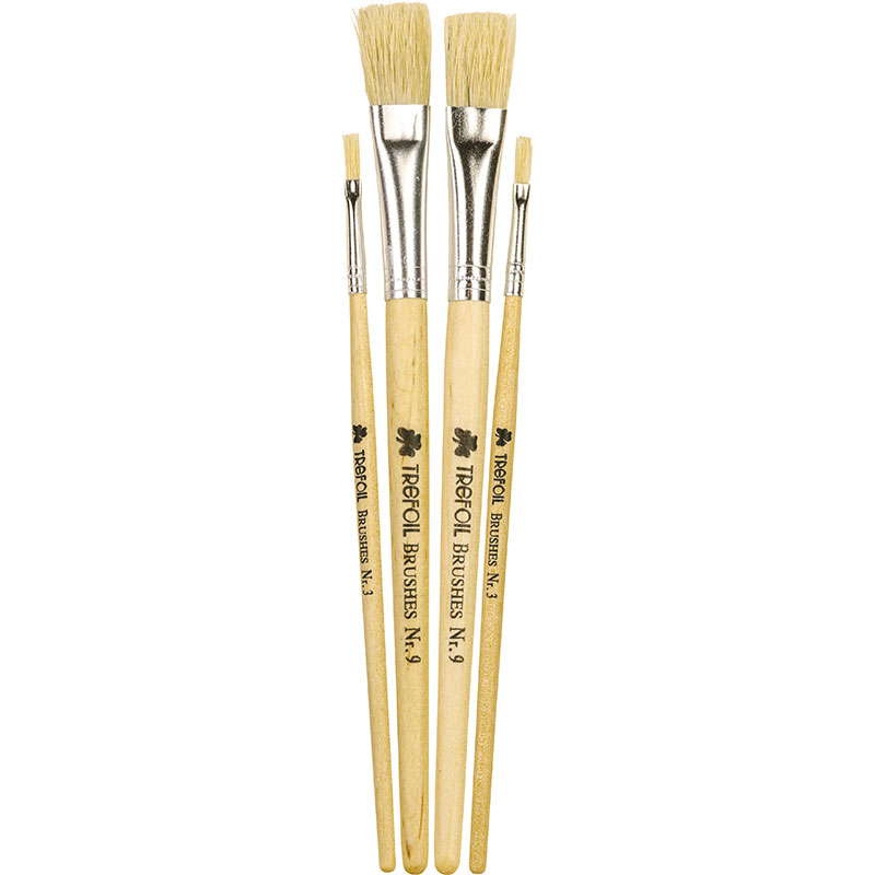 Trefoil Paintbrush Hog Flat Short Handle