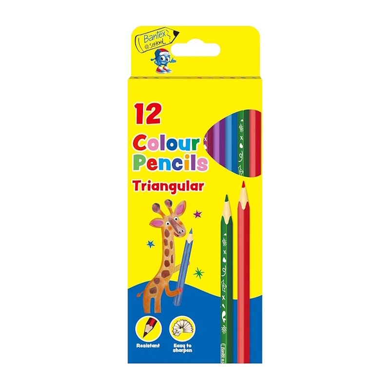 Bantex Triangular Colour Pencils (12)