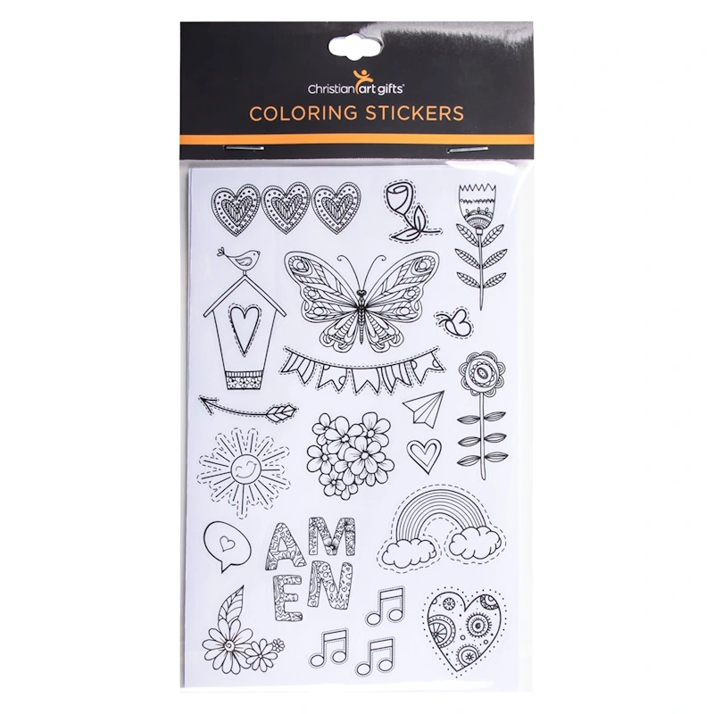 Colouring Bible Journaling Stickers English (6 sheets) (STC005)