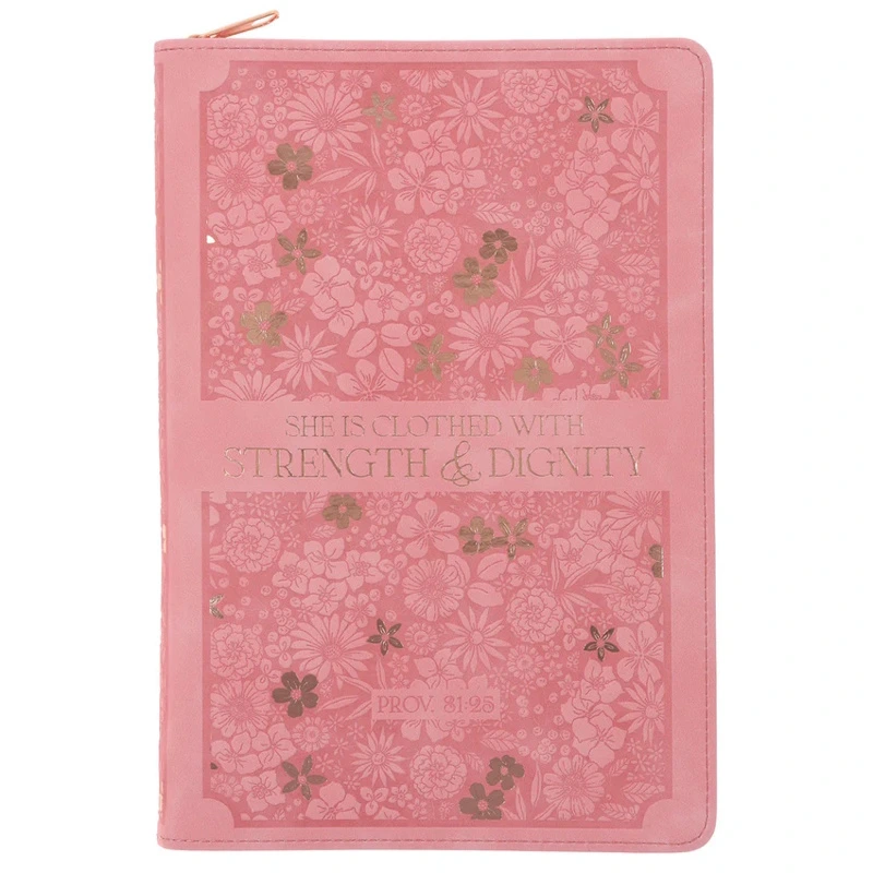 She is Clothed with Strength and Dignity Faux Leather Journal with Zip (XJL887)