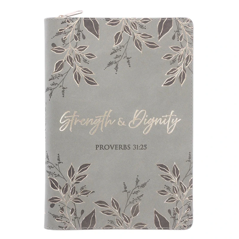 Strength and Dignity Faux Leather Journal with Zip (XJL906)