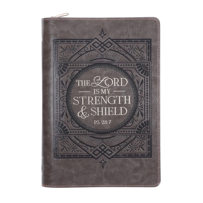 The Lord is My Strength and Shield Faux Leather Journal with Zip (XJL902)