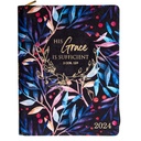 His Grace is Sufficient Faux Leather with Zip Daily Planner 2024