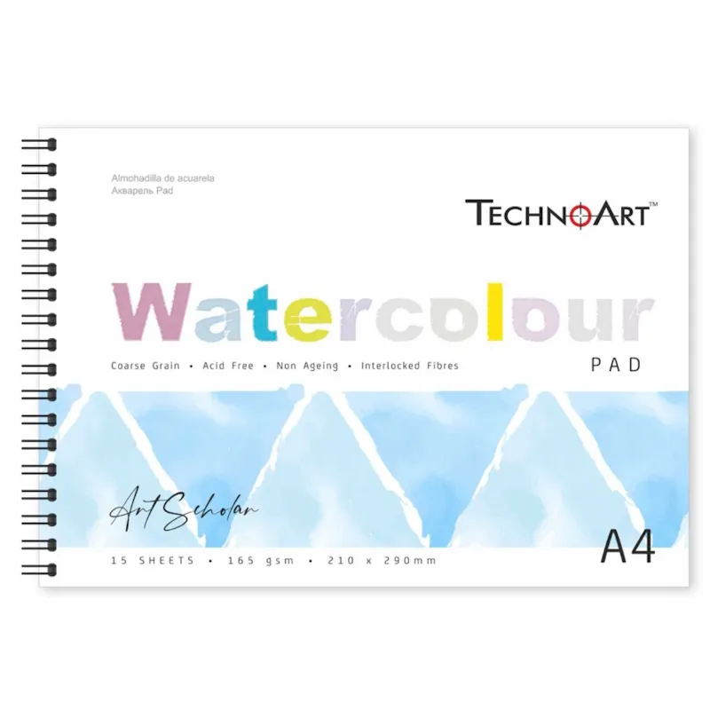 TechnoArt Scholar Wired Watercolour Pad 165gsm (20 sheets) (A4)