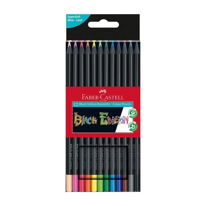 Faber-Castell Black Edition Colour Pencils (wallet of 12)