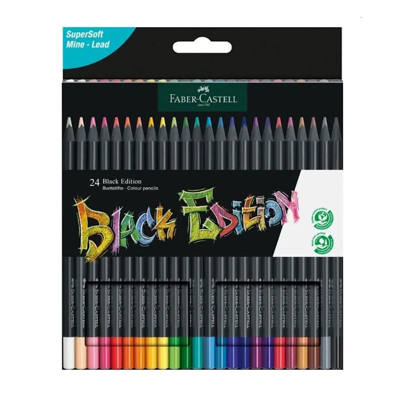 Faber-Castell Black Edition Colour Pencils (wallet of 24)