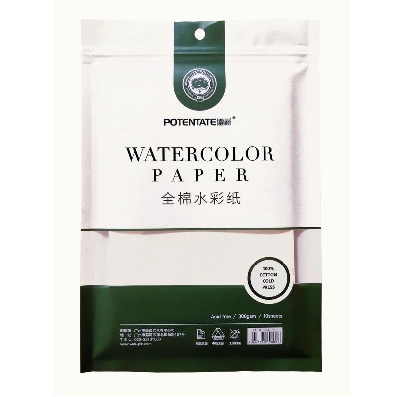 Potentate Cotton Watercolour Paper Cold Press 300gsm 260 x 380mm (10 sheets)
