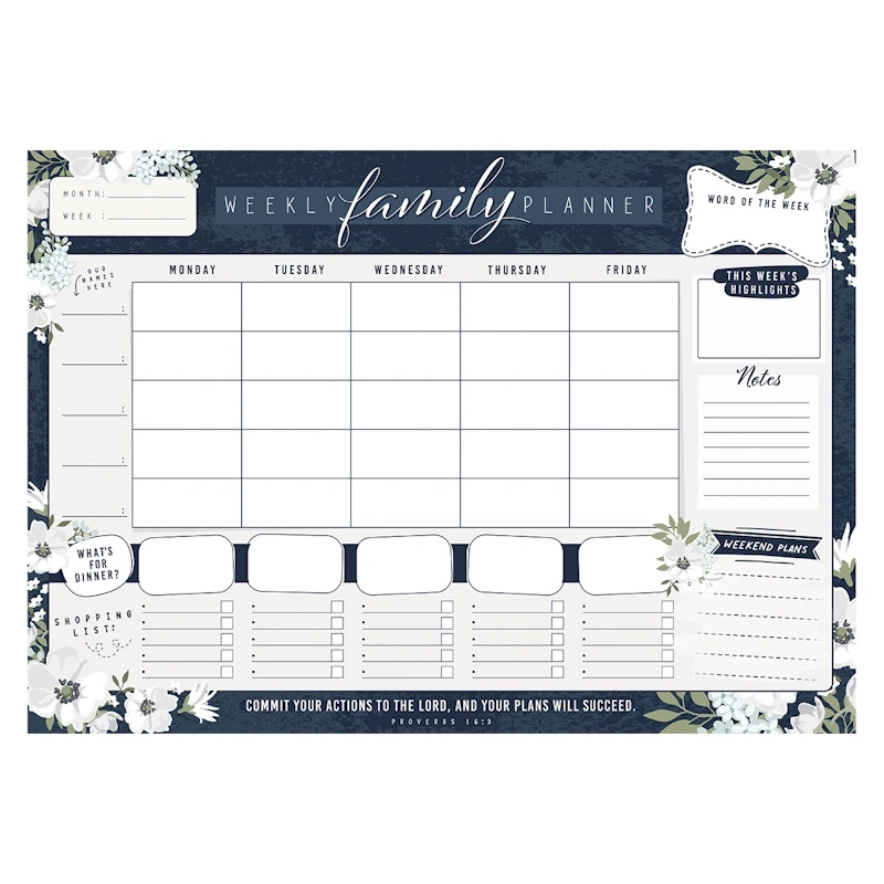 Commit Your Actions Family Weekly Planner A3 (DKP012)