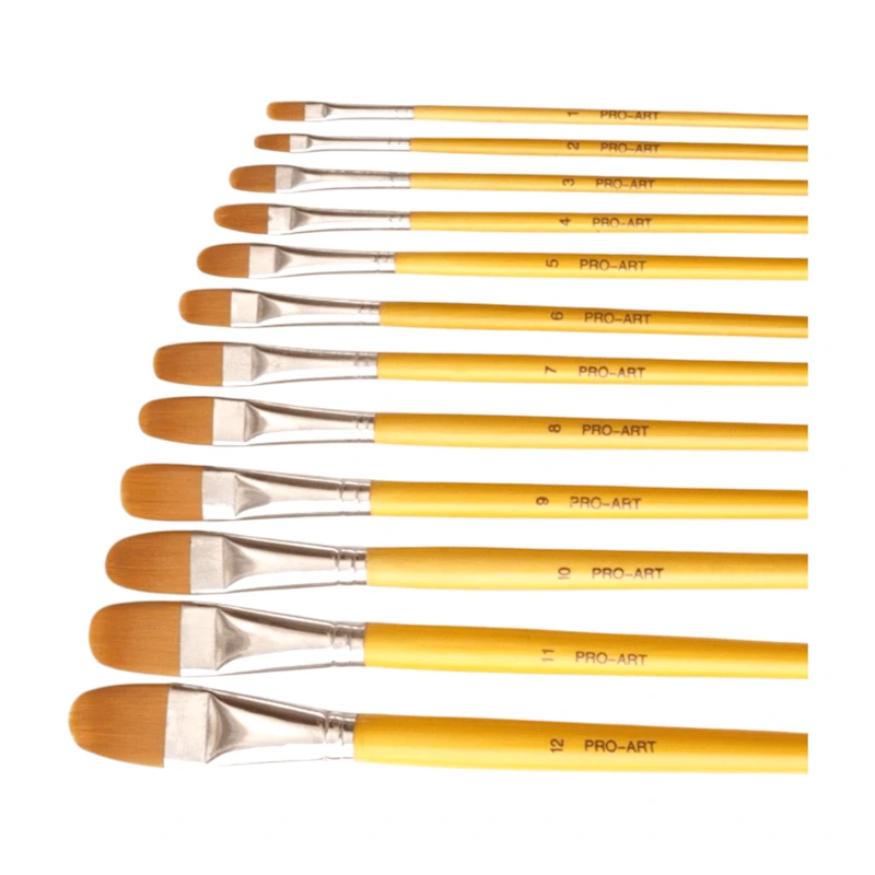 Pro-Art Yellow Nylon Filbert Paint Brush (313DF)