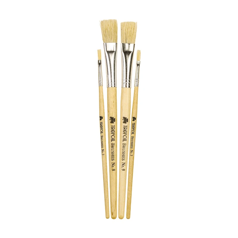 Trefoil Paintbrush Hog Flat Short Handle