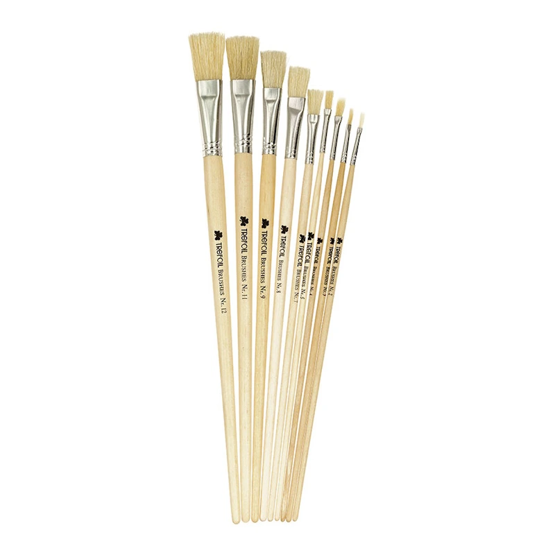 Trefoil Paintbrush Hog Flat Long Handle