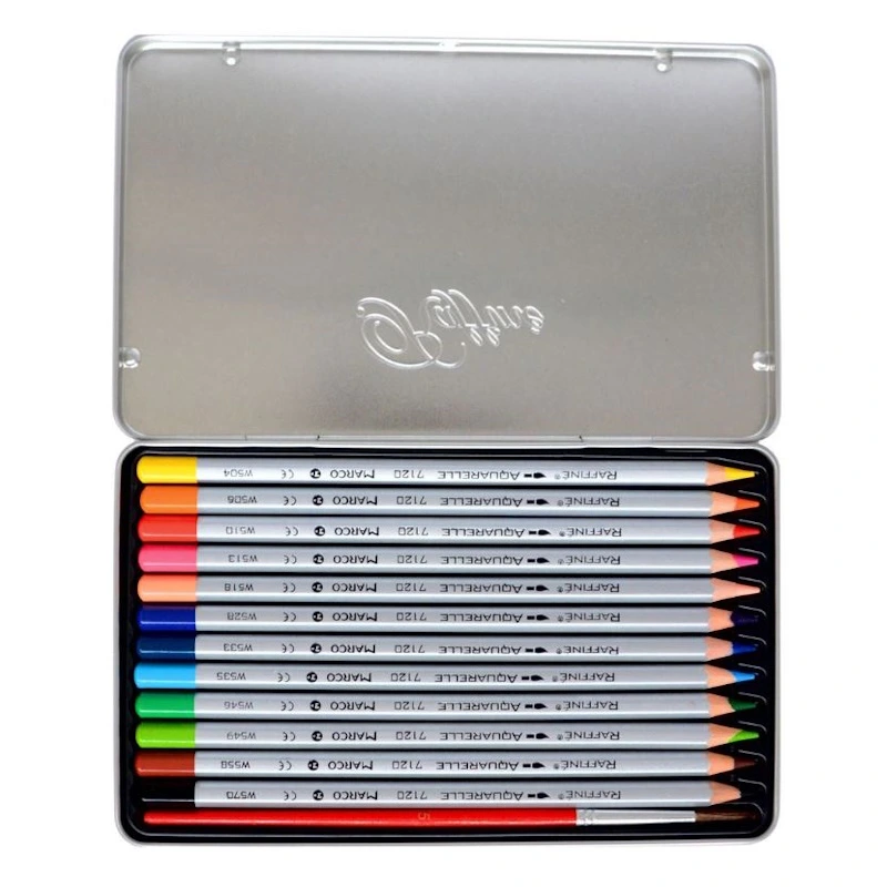 Raffine Hex Aquarelle Colour Pencils (tin of 12)