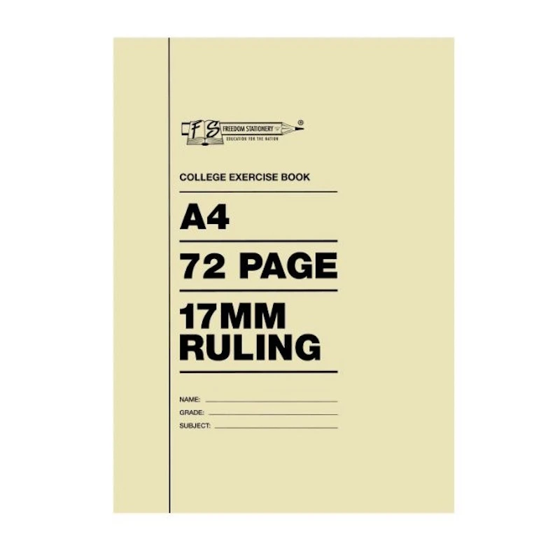 College Exercise Book 17mm A4 (72 page)