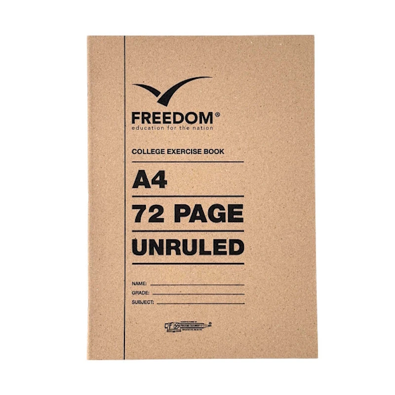 College Exercise Book Unruled A4 (72 page)