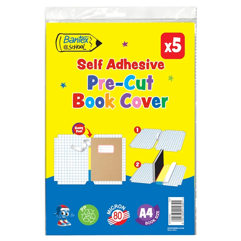 Bantex Self Adhesive Pre-Cut Book Covers 80 mic A4 (5)